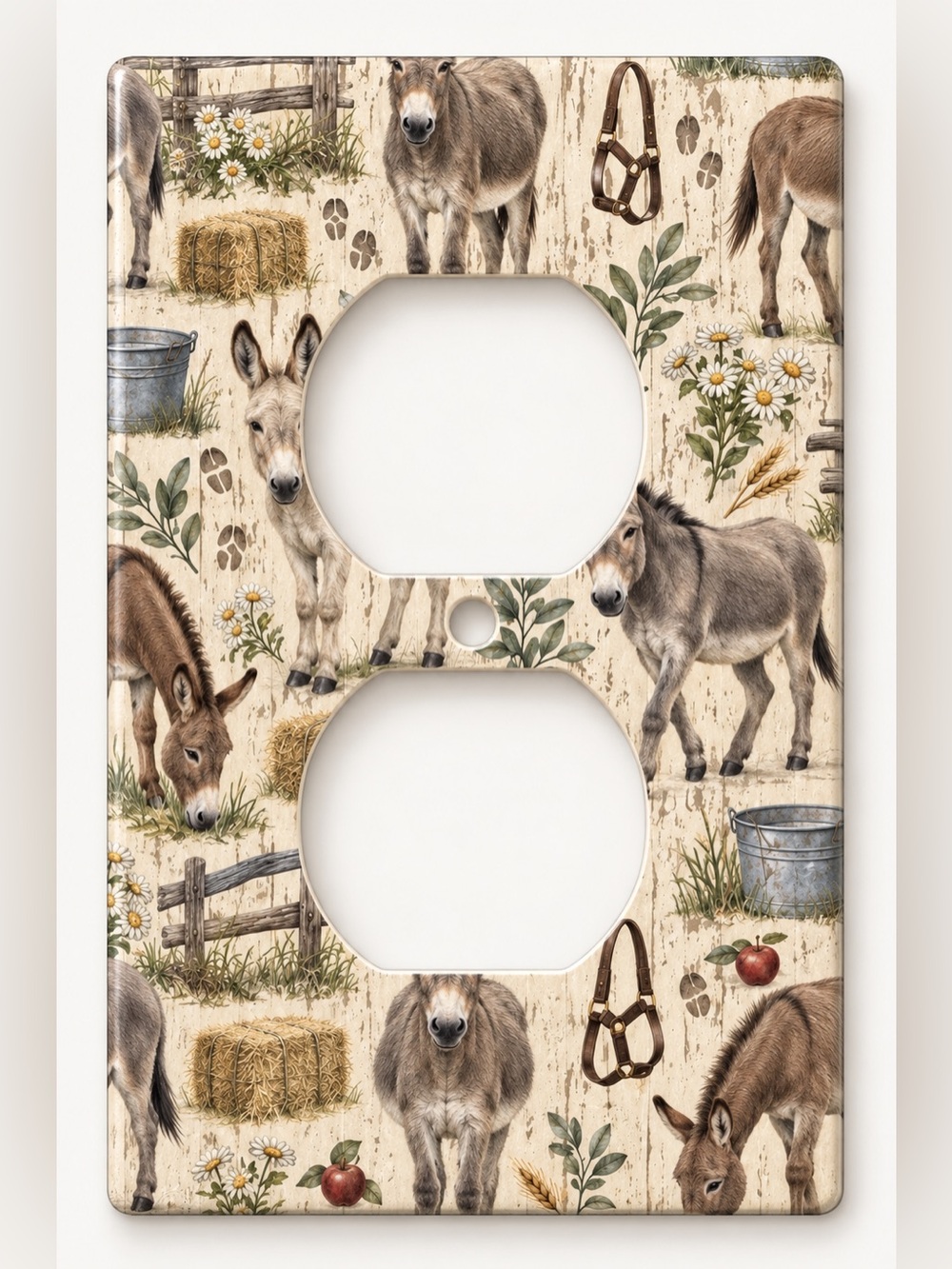 Rustic Donkey Farmhouse Outlet Cover Country Farm Kitchen Wall Plate